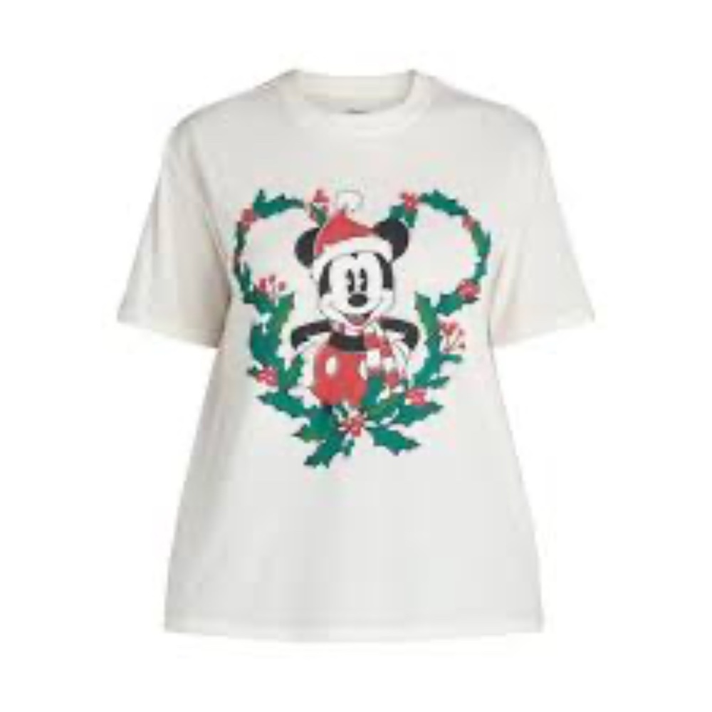 Mickey Mouse Women's Christmas Graphic Tee - Size XXL (20) - Pre-Owned